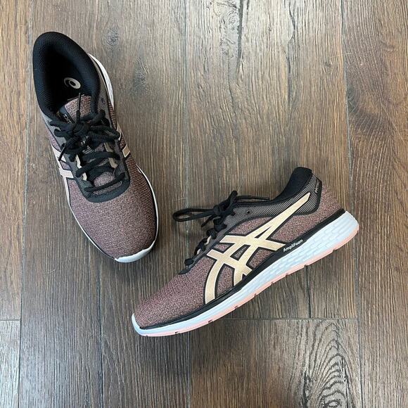 ASICS Black & Peach Patriot 11 twist running shoes SZ 6 - Picture 1 of 9